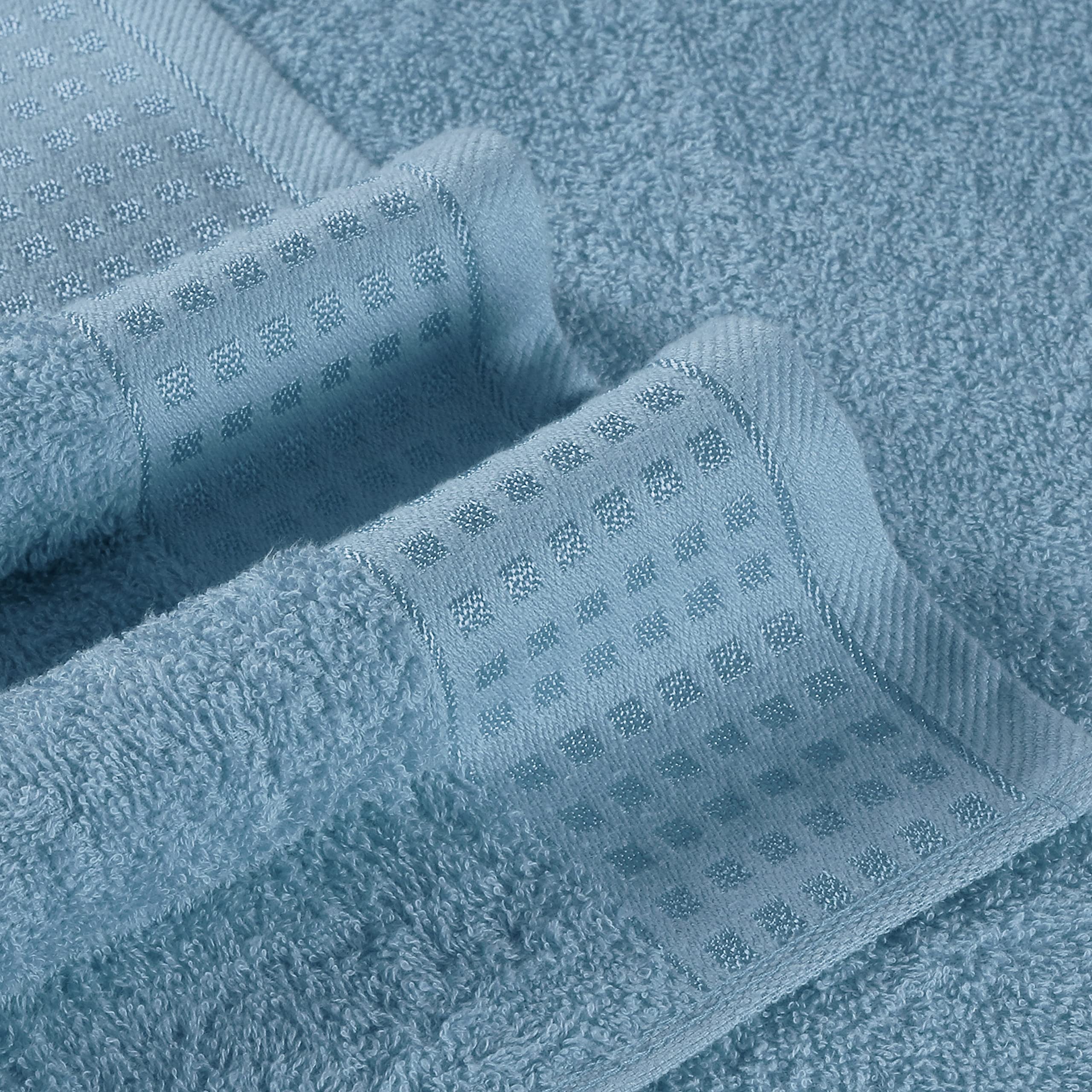 Glamburg 100% Cotton Ultra Soft 6 Pack Towel Set, Contains 2 Bath Towels 28X55 Inches, 2 Hand Towels 16X24 Inches & 2 Wash Coths